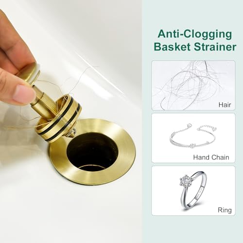 Gold Sink Drain Stopper Set