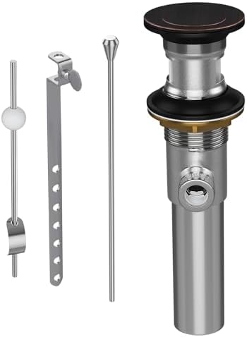 SmartFloBath Pop Up Drain Stopper Assembly with Overflow and Ball Lift Rod