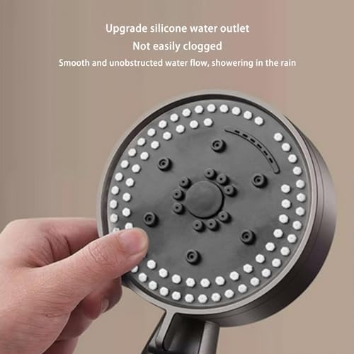 8 Function Handheld Shower Head with Great Pressure and Water Saving Black