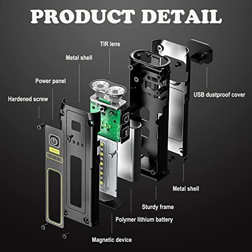 DLHONORV LED Rechargeable EDC Flashlight Super Bright Tactical Pocket Torch