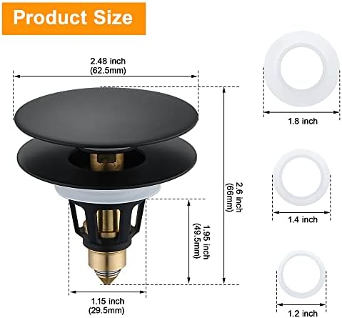 Universal Bathroom Sink Drain Stopper with Hair Catcher