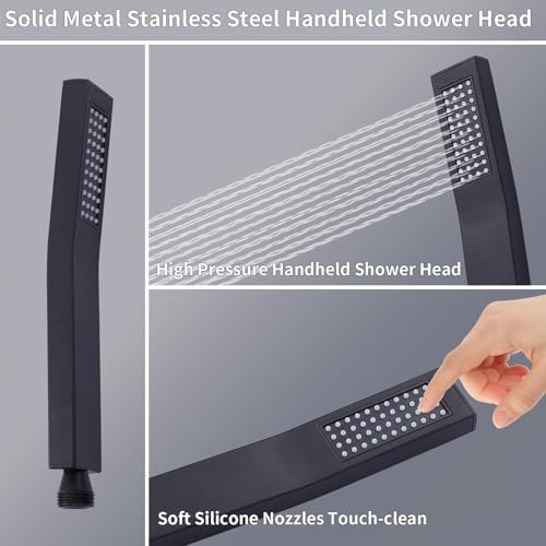 Rainfall Shower Head Dual Design Luxury Relaxed Bath Experience