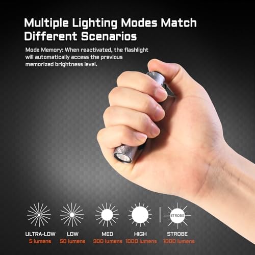 Steady Bright Compact EDC Flashlight AceBeam Rider RX 1000
