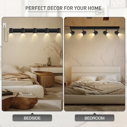 BoostArea 5 Light Track Lighting Kit Black Modern