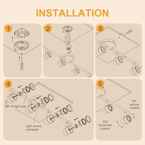 Arcfox 4-Way LED Track Lighting Kit
