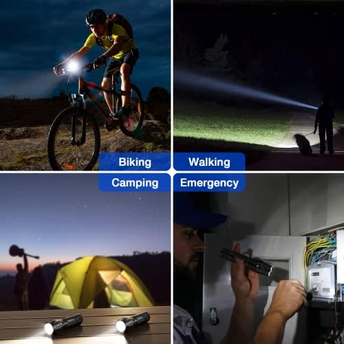 RECHOO 8 Pack LED Flashlight Bright 1500 Lumens 5 Modes Zoomable Waterproof