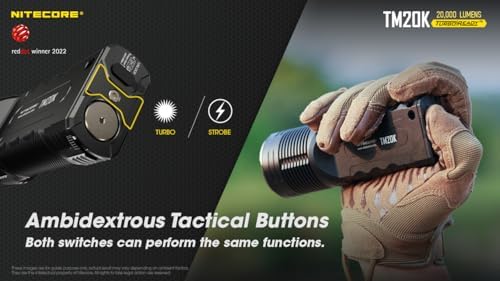 Nitecore Tiny Monster 20000 Lumens ULTIMATE Powerful Handheld Flashlight Black