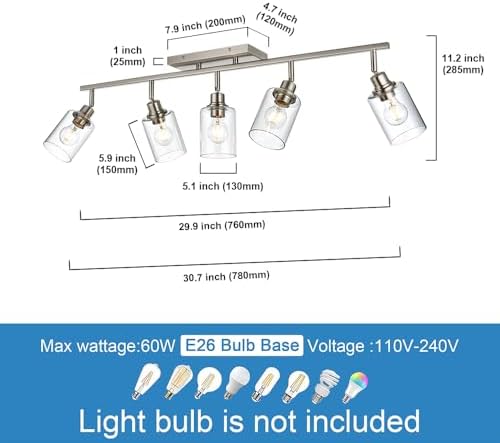 TULUCE Modern Track LightingFixture Ceiling 5 Light