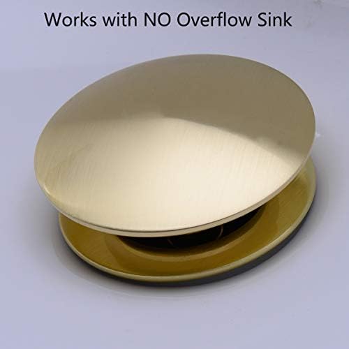 TRUSTMI Brass Pop-Up Sink Drainer Stopper Overflow Prevention Brass Finish