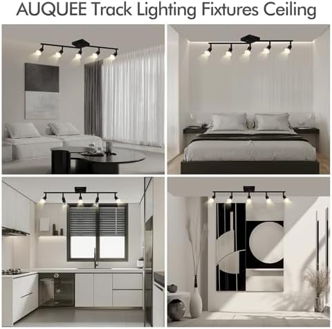 5 Light Directional Ceiling Track Lighting Fixtures Adjustable Matte Black Kitchen Ceiling Lights