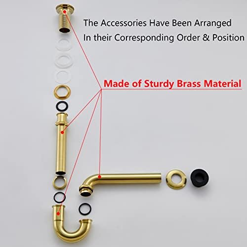 Adjustable Brass P-Trap with Gold Finish - Durable Sink Drain Solution
