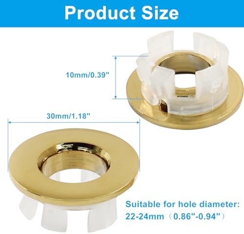 3 Pcs Sink Overflow Ring in Gold