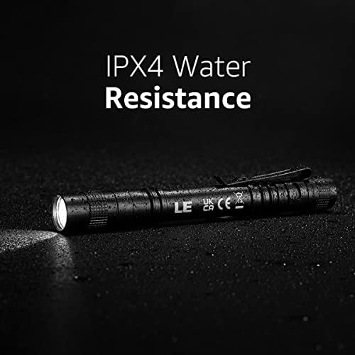 Lepro Bundle - Waterproof Compact 2 Pack led pen flashlights with wide beam