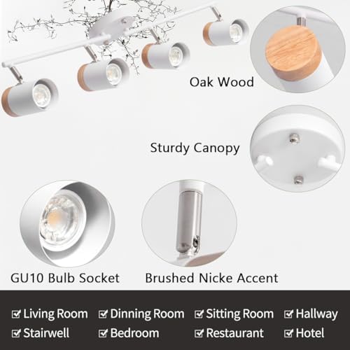 TeHenoo 4 Light Track Lighting with Flexible Arm