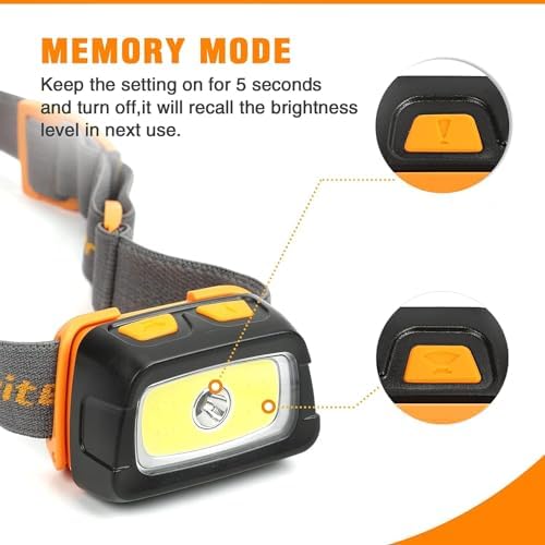 6-Piece Flashlight Set with Rechargeable Headlamp