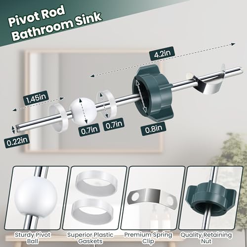 Enhon 2Pack Bathroom Sink Stopper Kit Durable Easy to Install