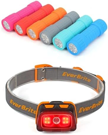 EverBrite 6-Pack Flashlight 300 Lumens Headlamp 18 batteries included