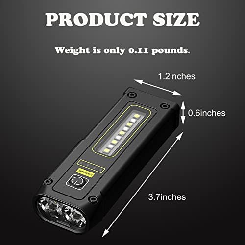 DLHONORV LED Rechargeable EDC Flashlight Super Bright Tactical Pocket Torch