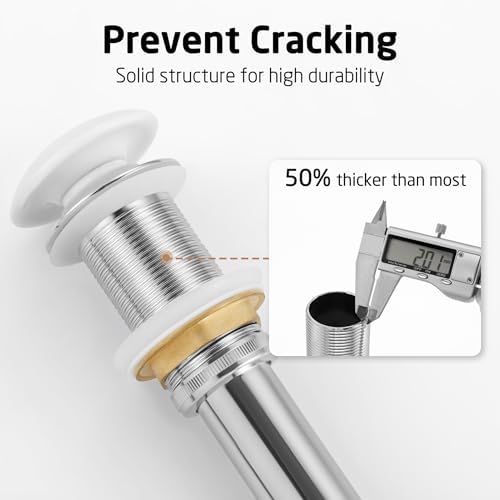 PremiumFINAL KES Bathroom Sink Drain No Overflow Ergonomic Design Rust-Free Durable