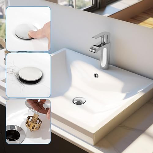 ECHLI Pop Up Drain with Overflow and Strainer