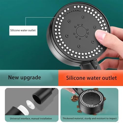 High-Pressure Turbo Shower Head with 8 Modes