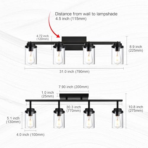 Banato 4-Light Rotating Track Lights Matte Black Ceiling Wall