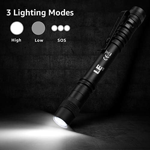 Lepro Bundle - Waterproof Compact 2 Pack led pen flashlights with wide beam