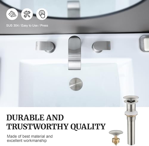 Pop Up Sink Drain Stopper Brushed Nickel
