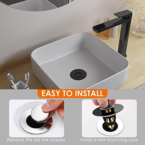 Universal Bath Sink Stopper with Stainless Steel Hair Catcher