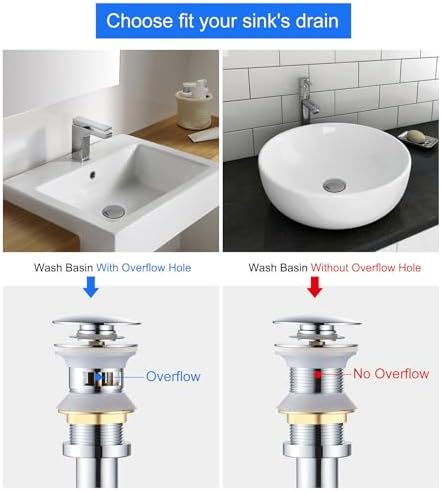 Premium Sink Stopper Adjustable Height No Overflow Chrome