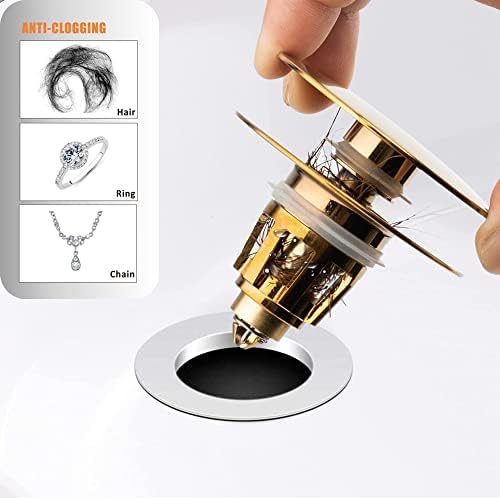 Artiwell Universal Sink Drain Stopper Brushed Gold 1