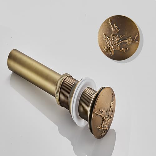 Engraved Anti-Brass bath sink drain stopper no overflow