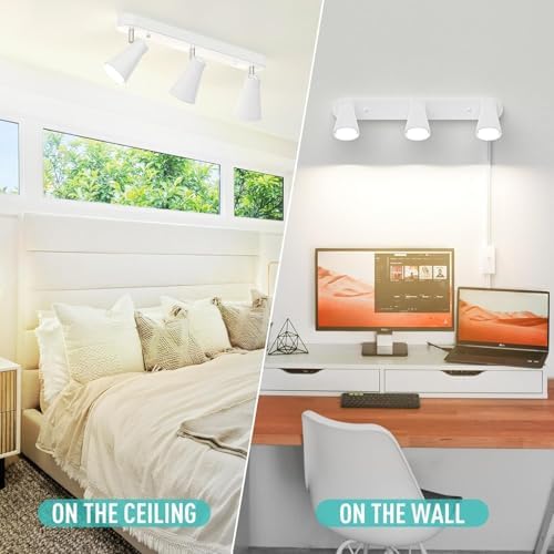 HURYEE Plug-in Track Lighting 3-Light Complete Kit