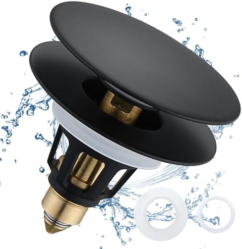 Universal Bathroom Sink Drain Stopper with Hair Catcher