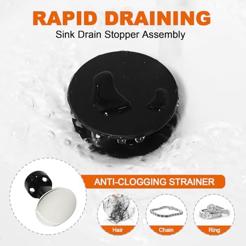 Matte Black Sink Drain with Overflow