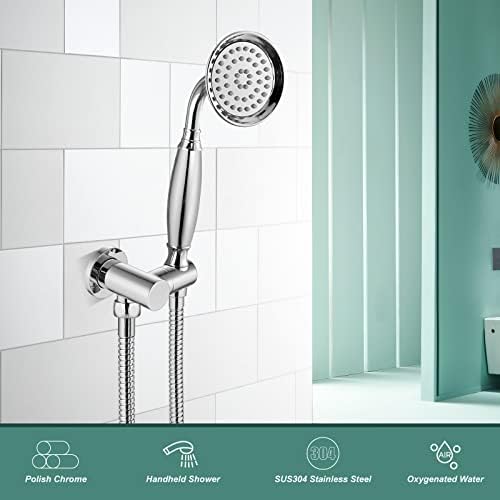 Retro Polish Chrome Telephone-Style Bracketed Shower Head