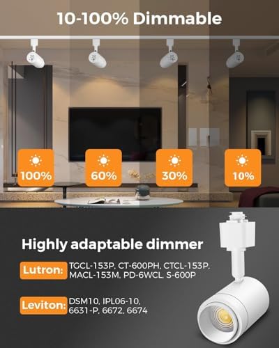 TuyuBEE Zoomable Plug-in Track Lighting Kit with 8-Light 66FT LED Track