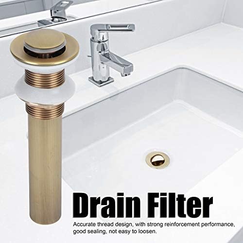 Garosa Sink Drain Anti-Clogging No Overflow Brass Stopper