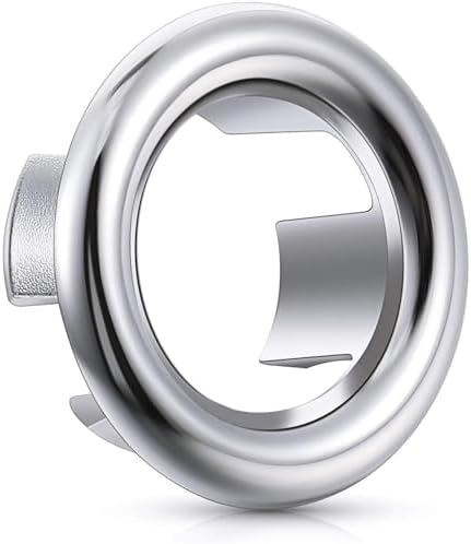 Premium Plastic Sink Overflow Cover - Modern Force-Quarter Drain in Home Bathroom