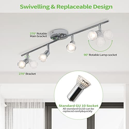 Qcyuui 4-Light Track Lighting Kit