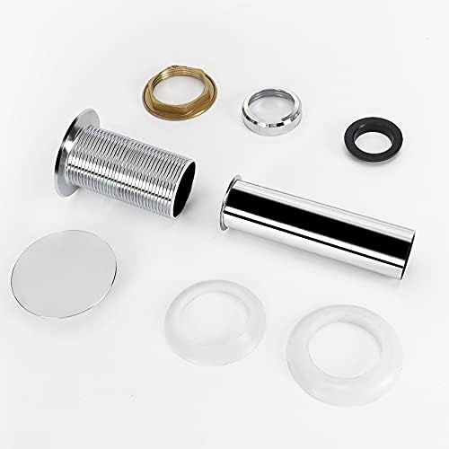 Premium Brass Sink Drain Stopper Chrome Finish No Overflow Easy to Install