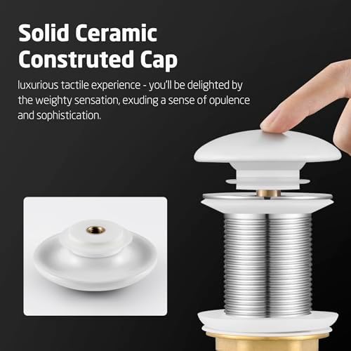 PremiumFINAL KES Bathroom Sink Drain No Overflow Ergonomic Design Rust-Free Durable