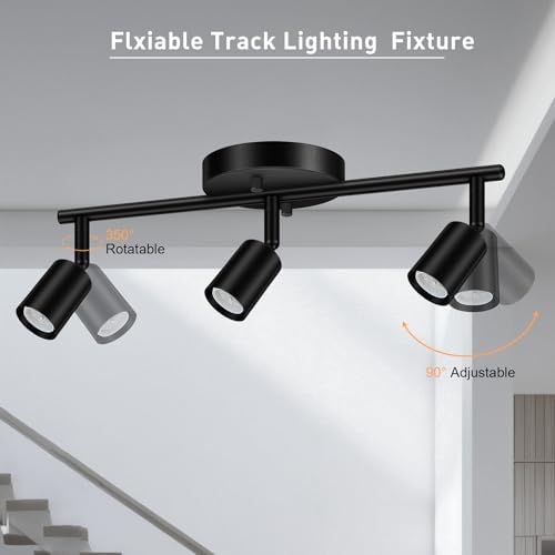 10-Word Smart Ceiling Track Light Black by BoostArea