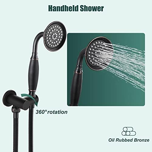Heyalan Oil Rubbed Bronze Handheld Shower Head with Wand 10 Inch Long