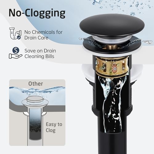 Black Bathroom Sink Drain Clog-Preventing