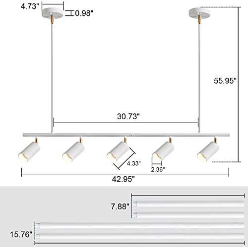 5-Light LED Track Lighting Kit for Living RoomKitchenDining RoomBedroomBar