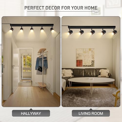 BoostArea 5 Light Track Lighting Kit Black Modern