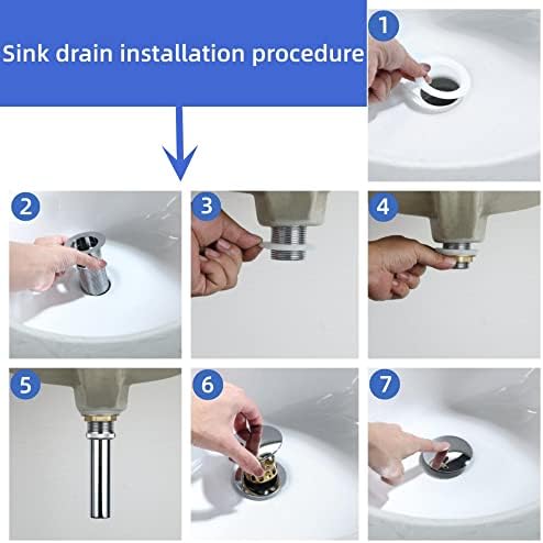 Polished Chrome bathroom sink drain with overflow