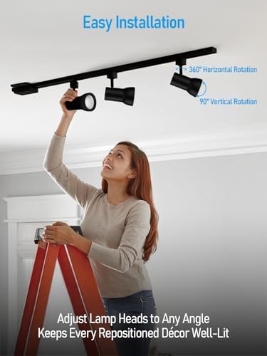 LEONLITE 4FT H Track Lighting Kit with 3 LED Lights