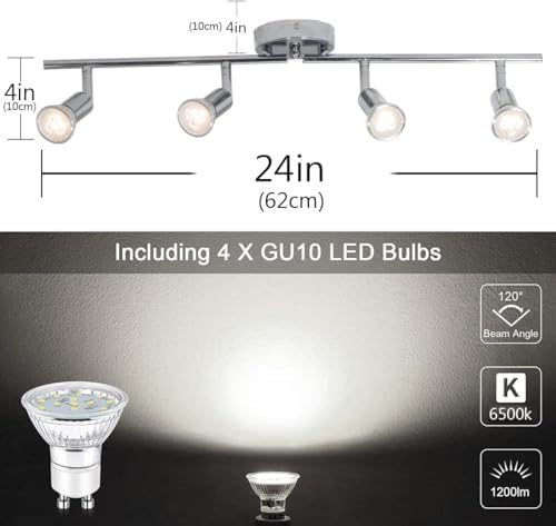 Qcyuui 4-Light Track Lighting Kit